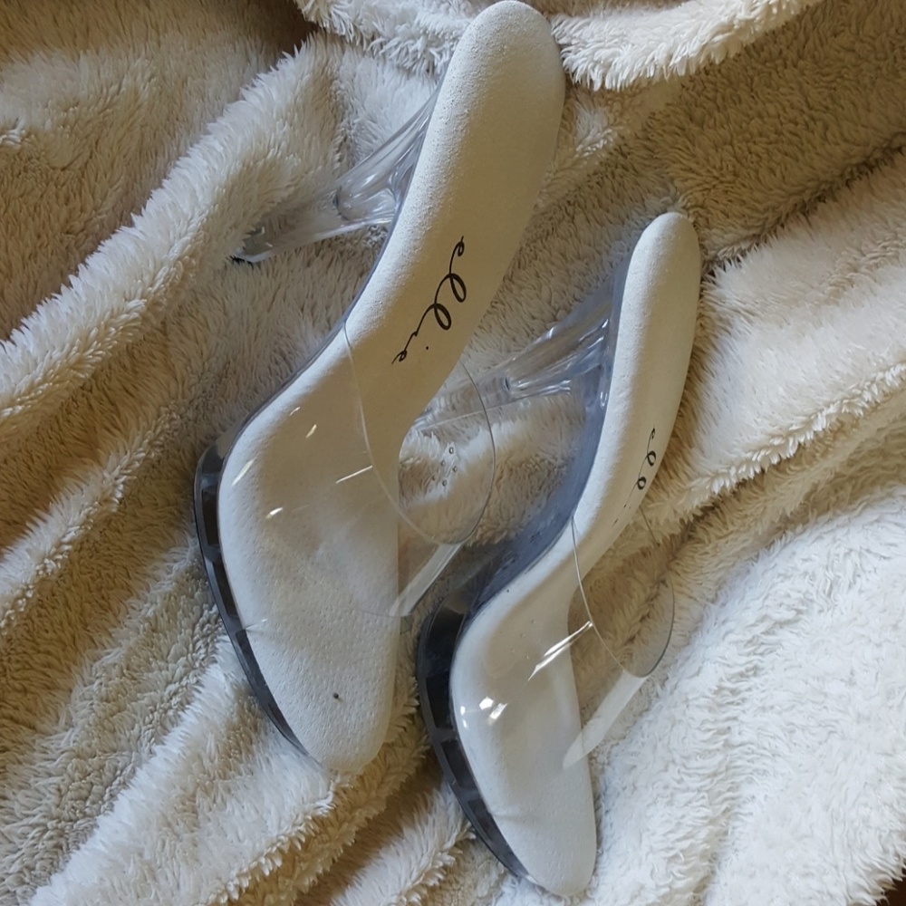 CLEAR sandals fits size 9 or 10
